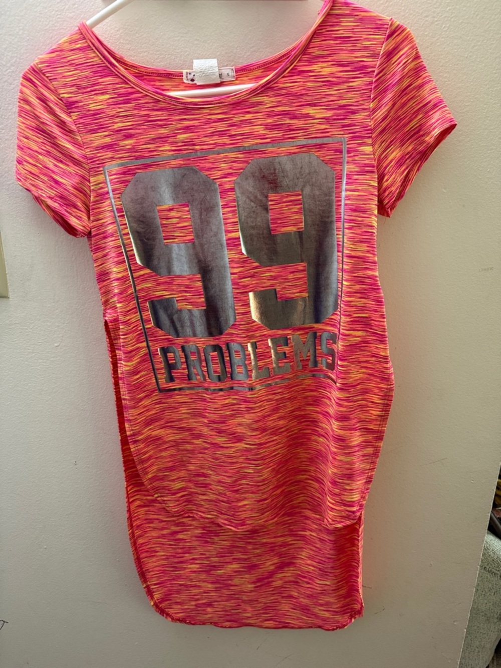 Girls' Pink Space-Dye '99 Problems' Graphic Tee Dress
